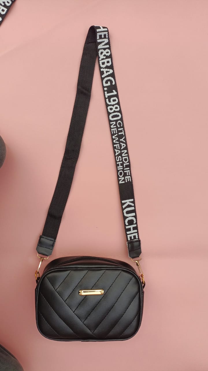 Leather Square Shoulder Bag | Stylish PU Handbag for Women & Girls – Black