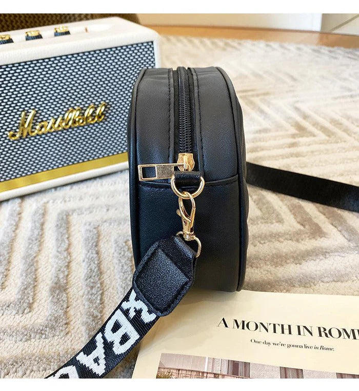 Leather Square Shoulder Bag | Stylish PU Handbag for Women & Girls – Black