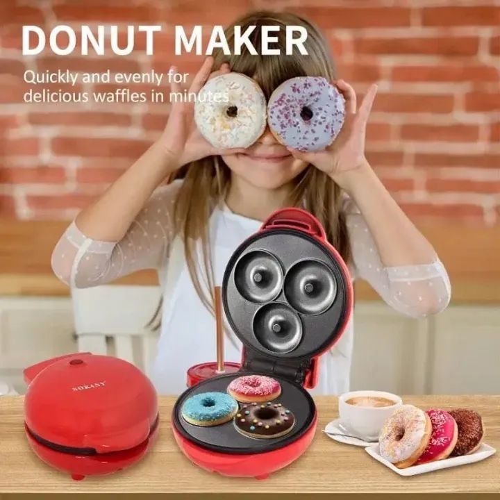 Compact Electric Donut Maker – Quick Baking & Non Stick Homemade Donuts for You!
