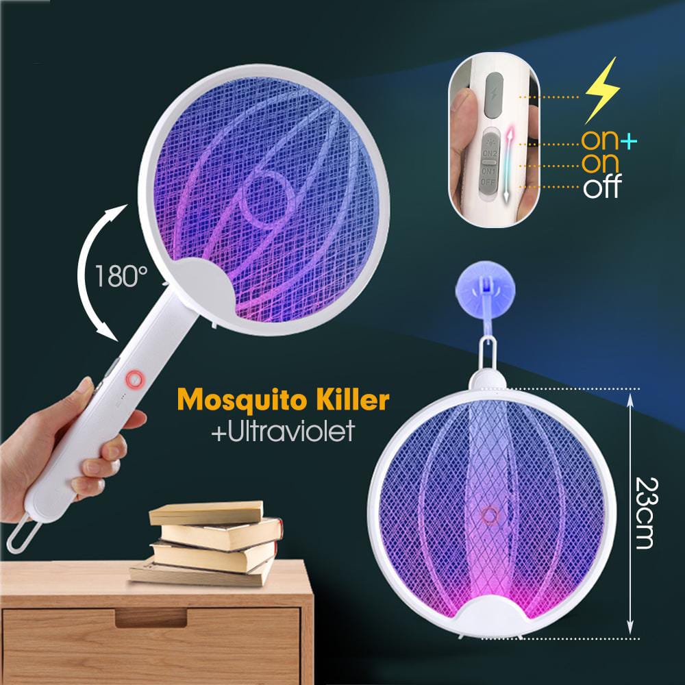 Foldable Mosquito Killer Trap | Electric Rechargeable Bug Zapper Racket