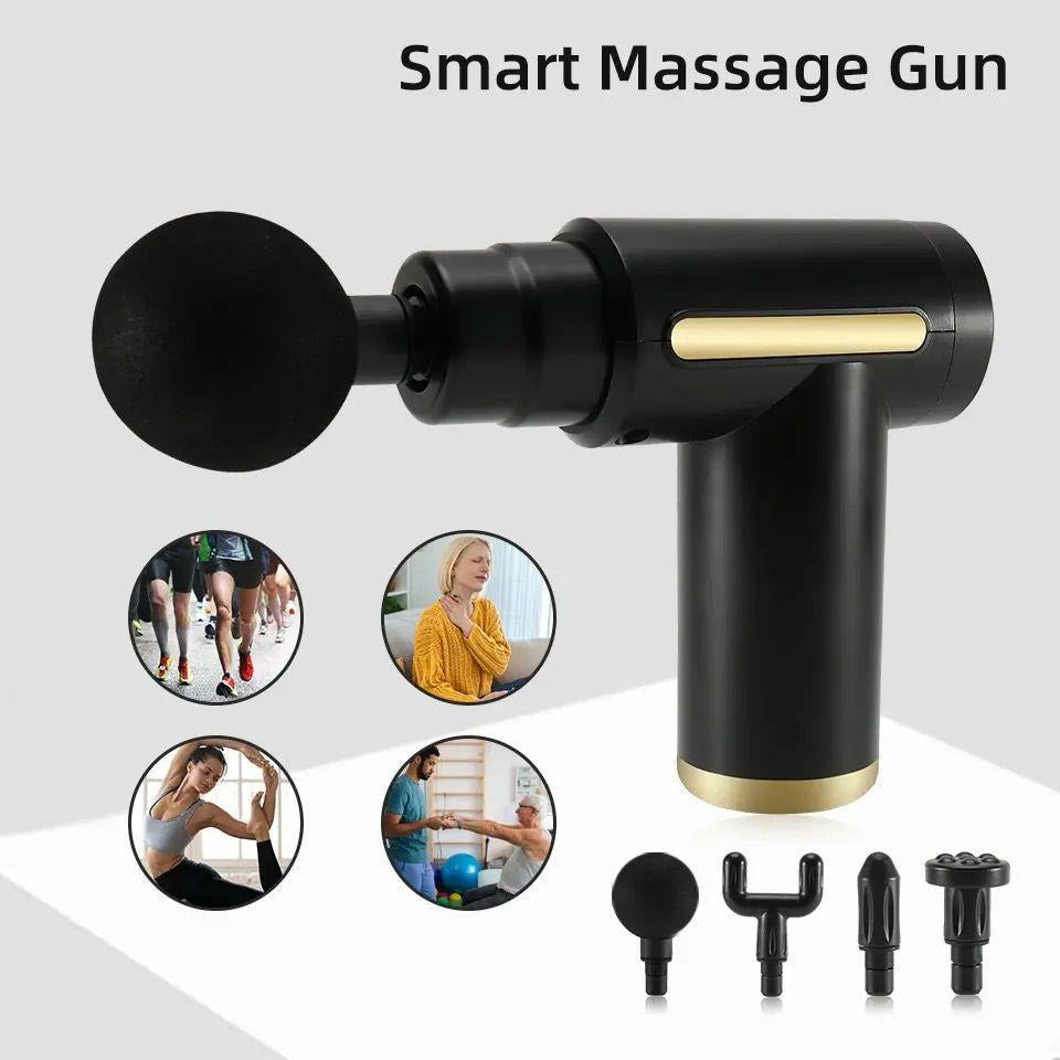 4-in-1 Deep Tissue Massage Gun | Electric Massager for Pain Relief & Relaxation