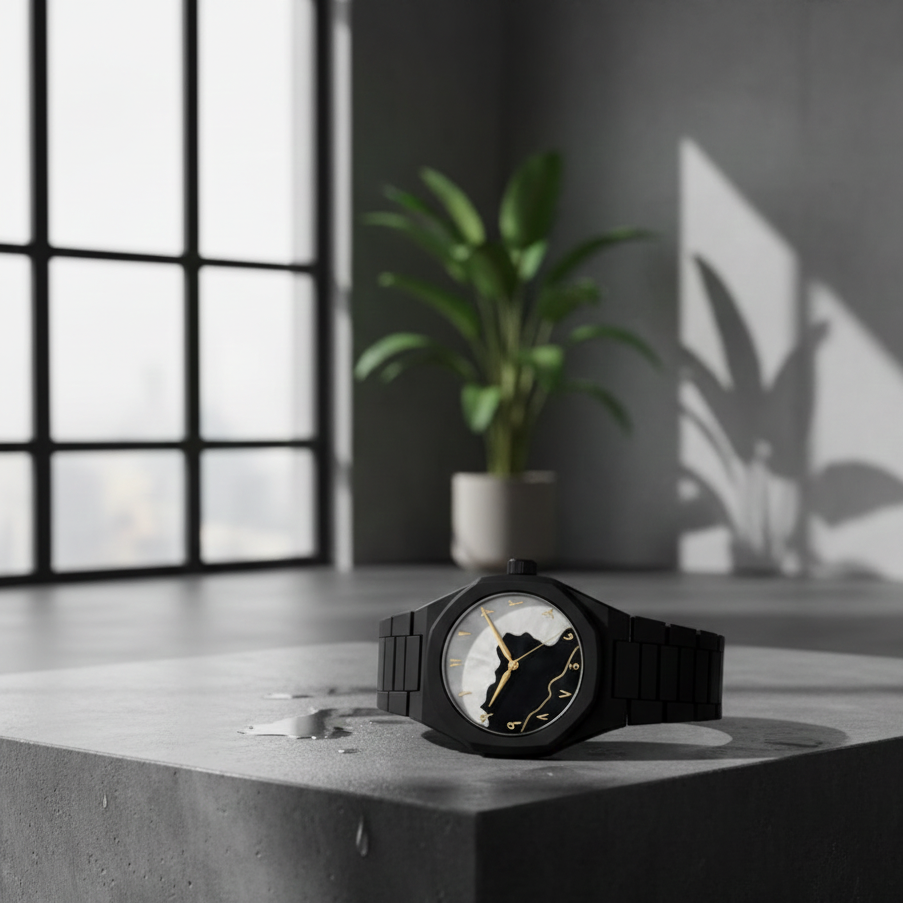 Black Aura Watch – Elegant, Durable, Comfortable Strap & Clear Display for Daily Use